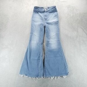 We The Free Jeans Womens 24 Blue High Rise Flare Wide Leg Bell Bottom Boho